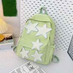 Star Pattern Large Capacity Backpack Casual Nylon Laptop Bag Women's