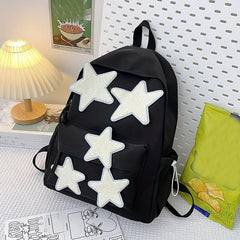 Star Pattern Large Capacity Backpack Casual Nylon Laptop Bag Women's