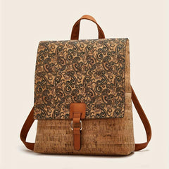 Retro Flower Print Flap Backpack Classic Storage Rucksack Women's Travel