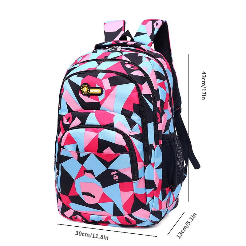 Large Capacity Preppy Backpack Durable Lightweight School Travel Bag