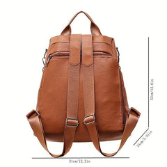 Vintage Solid Backpack All Match Travel Rucksack