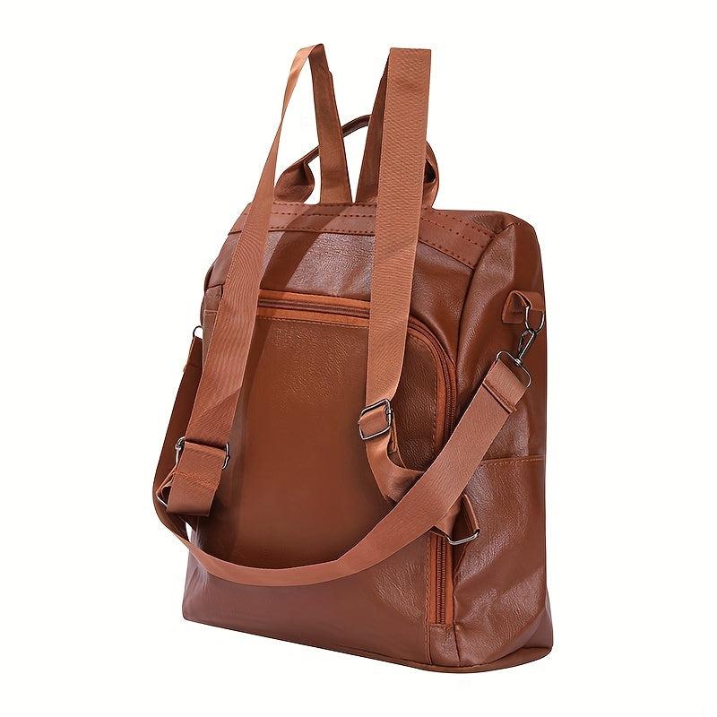 Vintage Solid Backpack All Match Travel Rucksack