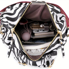Cow Skin Pattern Backpack Large Capacity Waterproof Travel Bag
