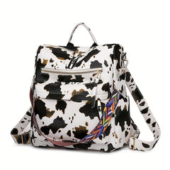Cow Skin Pattern Backpack Large Capacity Waterproof Travel Bag