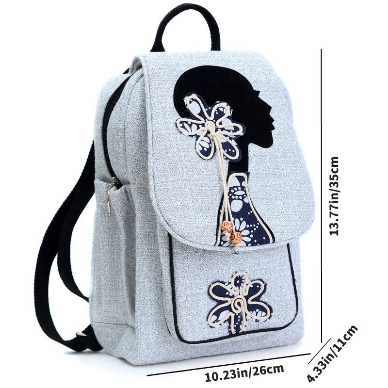 Fabric Women's Backpack Linen Retro Backpack