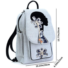 Fabric Women's Backpack Linen Retro Backpack