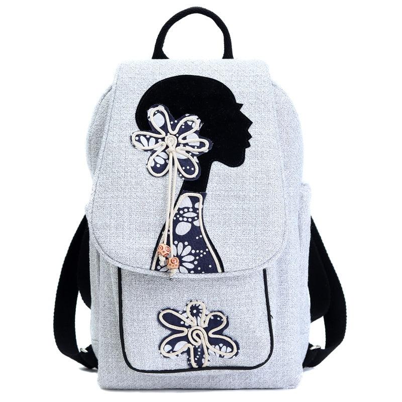 Fabric Women's Backpack Linen Retro Backpack