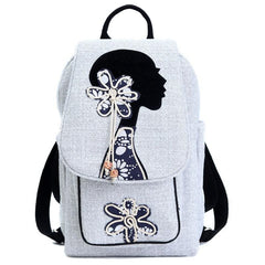 Fabric Women's Backpack Linen Retro Backpack