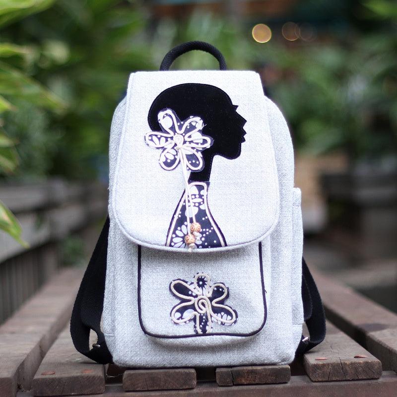 Fabric Women's Backpack Linen Retro Backpack