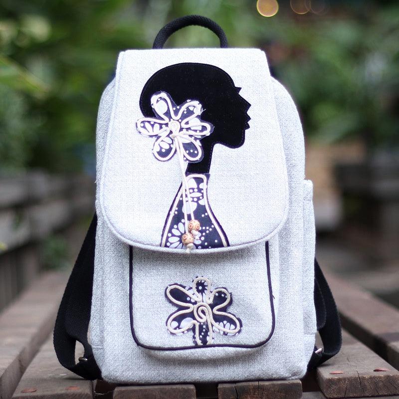 Fabric Women's Backpack Linen Retro Backpack