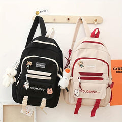 Letter Patch Decor Backpack Preppy Style School Bag