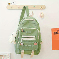Letter Patch Decor Backpack Preppy Style School Bag