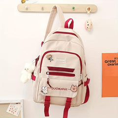 Letter Patch Decor Backpack Preppy Style School Bag