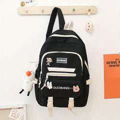 Letter Patch Decor Backpack Preppy Style School Bag