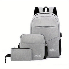 3Pcs Laptop Backpack Set School Bag Crossbody Bag & Coin Purse
