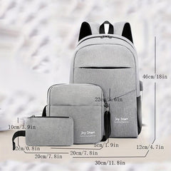 3Pcs Laptop Backpack Set School Bag Crossbody Bag & Coin Purse