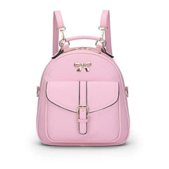 Casual Bow Decor Backpack Women's Double Zipper Embossed Shoulder Bag