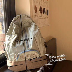 Letter Embroidery Backpack Schoolbag for Teen Students