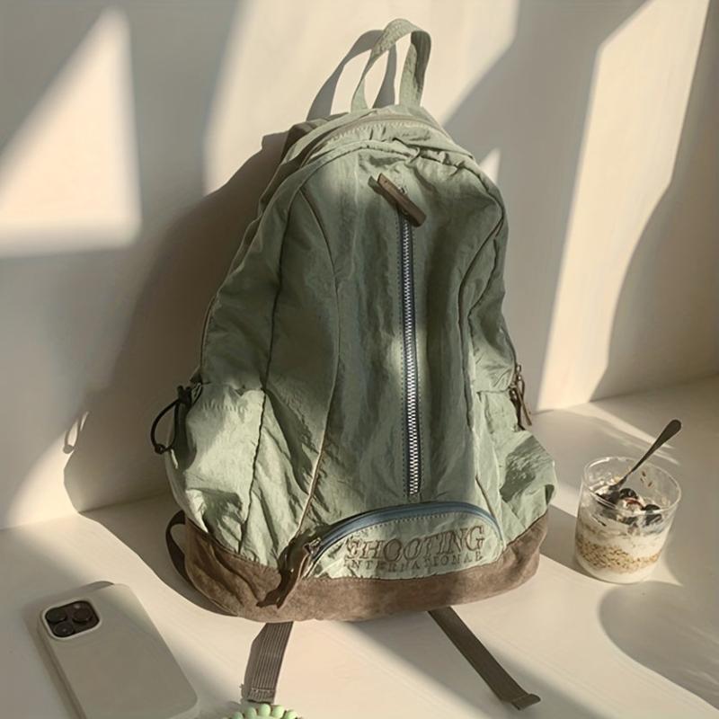 Letter Embroidery Backpack Schoolbag for Teen Students