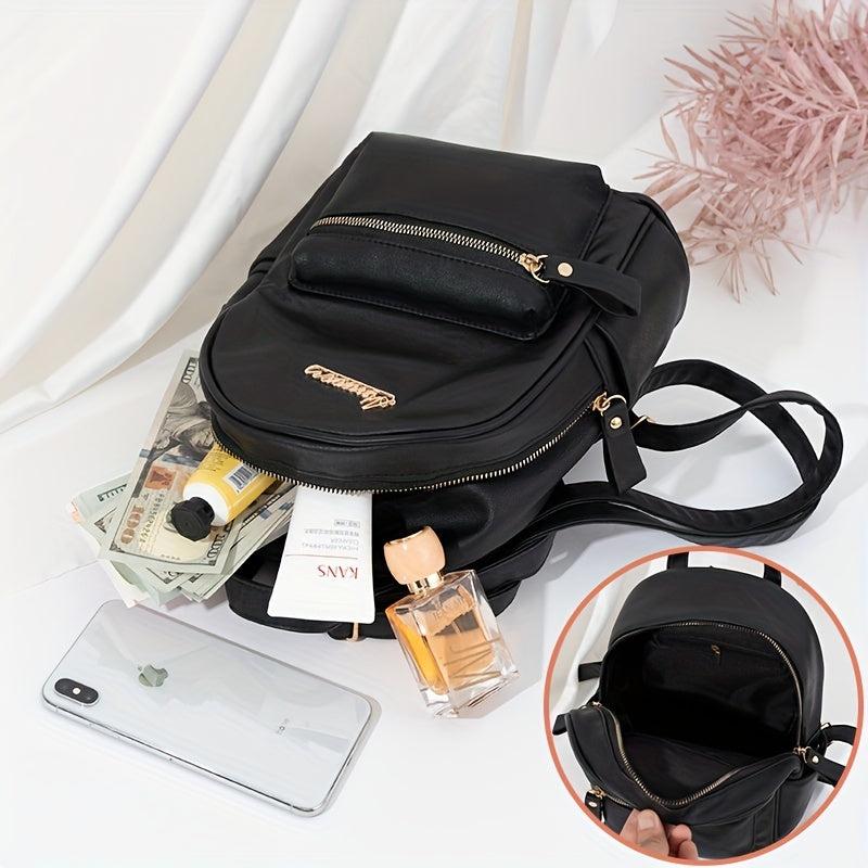 Classic Minimalist Zipper Backpack All Match Travel Daypack