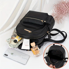 Classic Minimalist Zipper Backpack All Match Travel Daypack