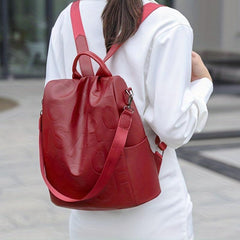Embossed Letter Backpack for Women Casual Travel Rucksack