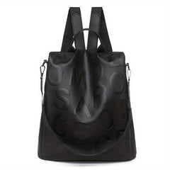 Embossed Letter Backpack for Women Casual Travel Rucksack