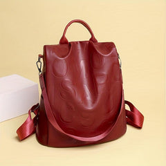 Embossed Letter Backpack for Women Casual Travel Rucksack