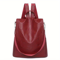 Embossed Letter Backpack for Women Casual Travel Rucksack