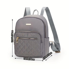 Argyle Pattern Small Backpack Women's Zipper Backpack