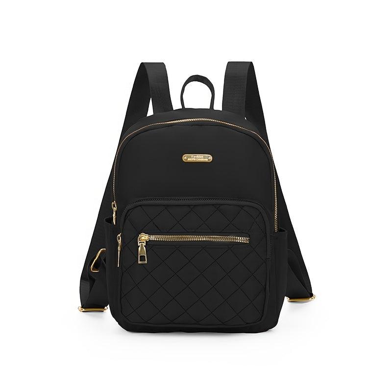 Argyle Pattern Small Backpack Women's Zipper Backpack
