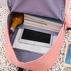 4pcs Pattern Large Capacity Backpack Tote Bag Pencil Case Set