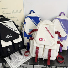 Casual Zipper Backpack Large Capacity Rucksack School Bag