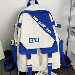 Casual Zipper Backpack Large Capacity Rucksack School Bag