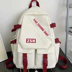 Casual Zipper Backpack Large Capacity Rucksack School Bag