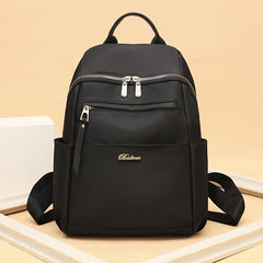 Letter Decor Functional Backpack Waterproof Laptop Bag