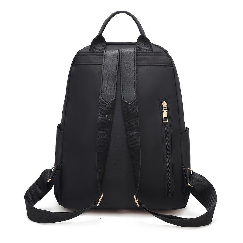 Letter Decor Functional Backpack Waterproof Laptop Bag