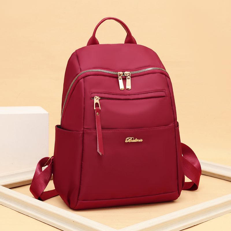 Letter Decor Functional Backpack Waterproof Laptop Bag