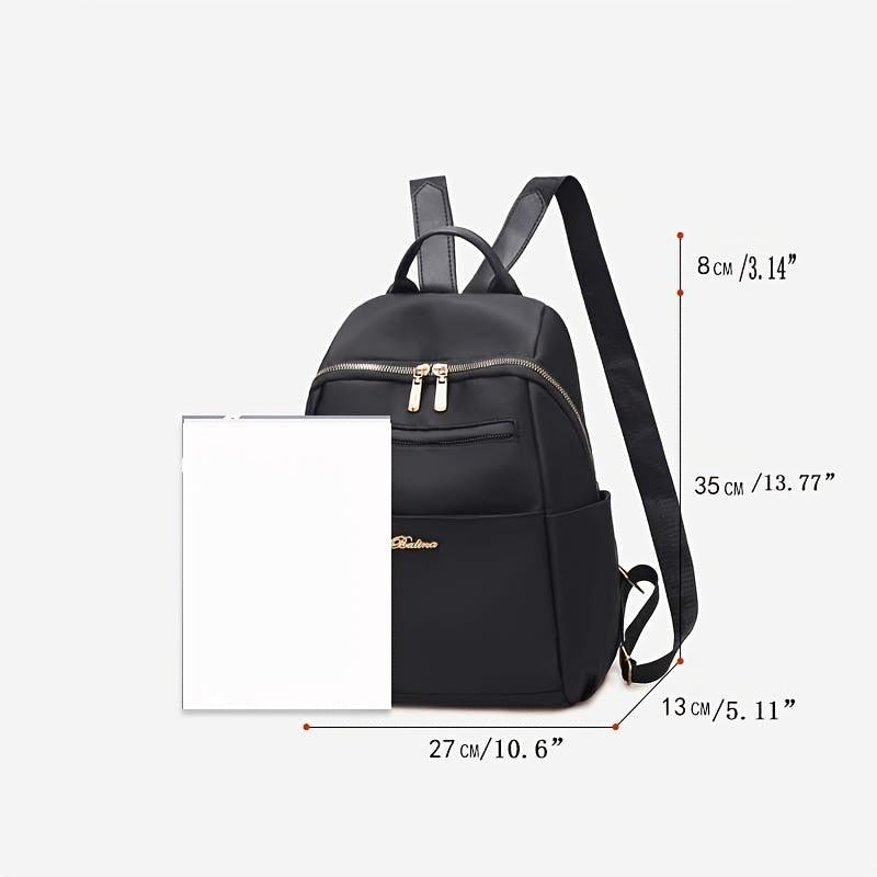 Letter Decor Functional Backpack Waterproof Laptop Bag