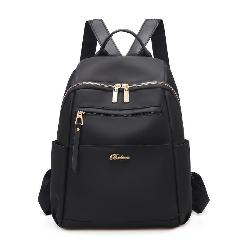Letter Decor Functional Backpack Waterproof Laptop Bag