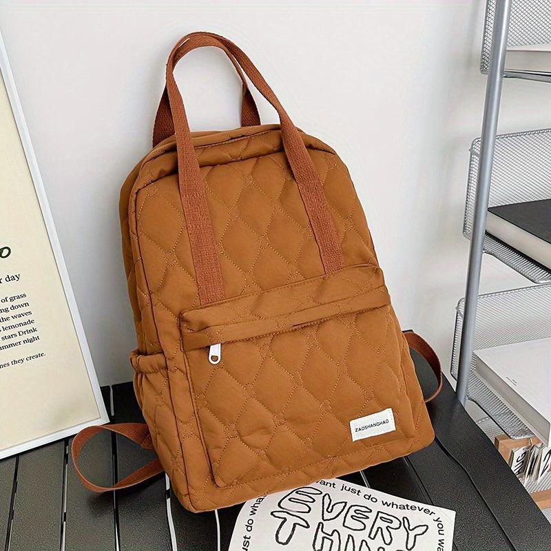 Flower Embroidery Backpack Women Preppy Style School Bag Travel Bookbag