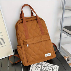 Flower Embroidery Backpack Women Preppy Style School Bag Travel Bookbag