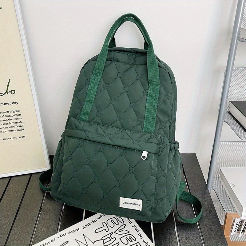 Flower Embroidery Backpack Women Preppy Style School Bag Travel Bookbag