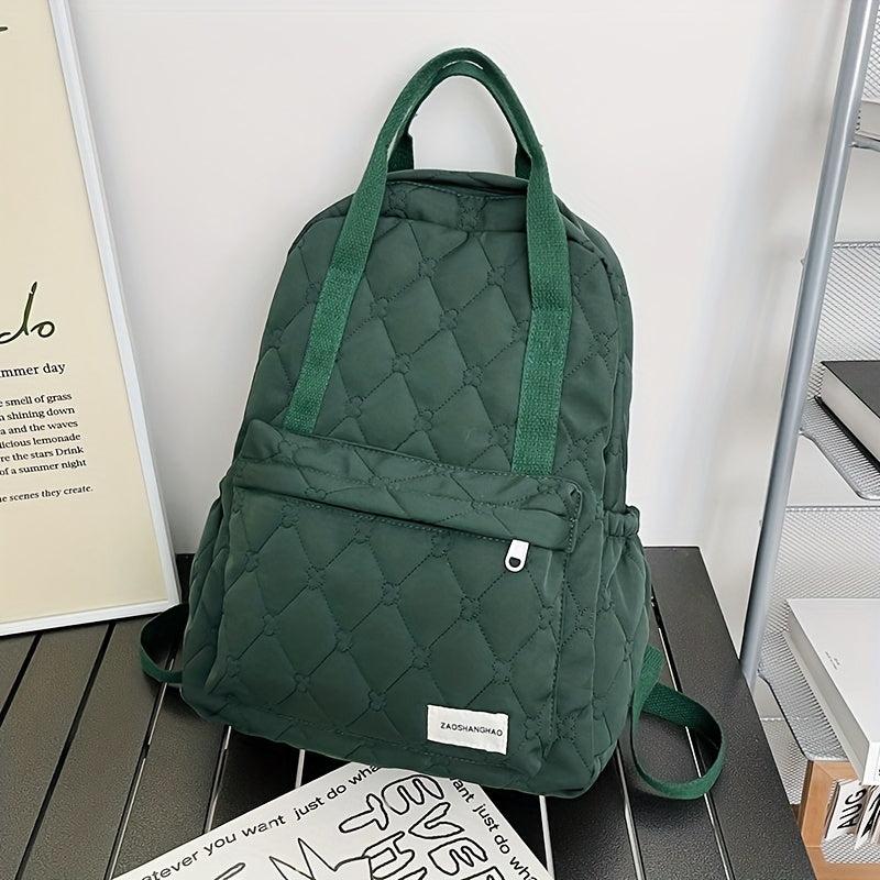 Flower Embroidery Backpack Women Preppy Style School Bag Travel Bookbag