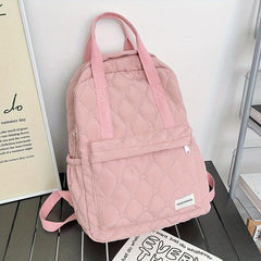 Flower Embroidery Backpack Women Preppy Style School Bag Travel Bookbag