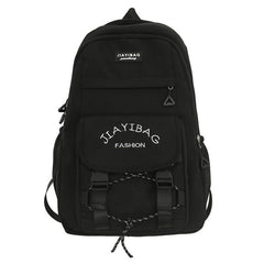 Letter Embroidery Zipper Backpack Drawstring Bookbag