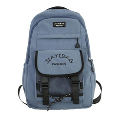 Letter Embroidery Zipper Backpack Drawstring Bookbag
