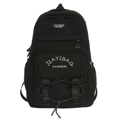 Letter Embroidery Zipper Backpack Drawstring Bookbag