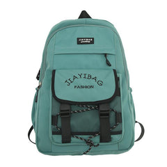 Letter Embroidery Zipper Backpack Drawstring Bookbag