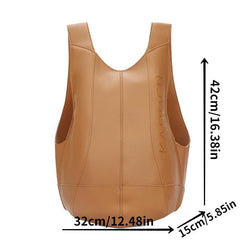 Retro Style Leather Backpack for Work and Travel